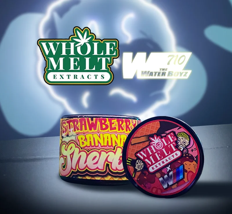 Whole Melt Extracts X the Water Boyz – Strawberry Banana Sherbert Live Rosin – 2GM