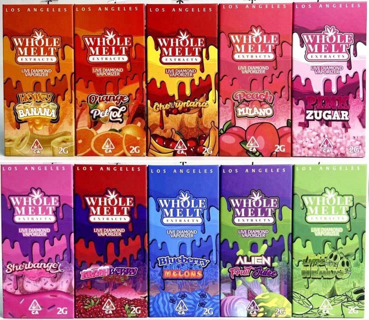 Blue Whole Melts Master Box | 100 Disposable Vapes - 10 Flavors - Official Whole Melt Extracts