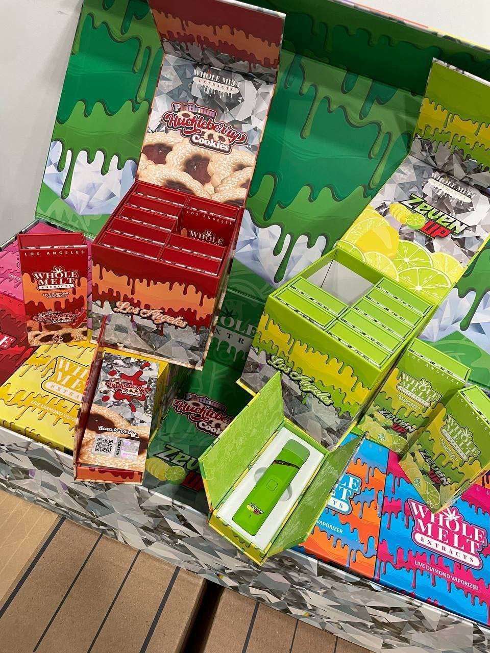 Green Whole Melts Master Box | 100 Disposable Vapes - 10 Flavors - Official Whole Melt Extracts