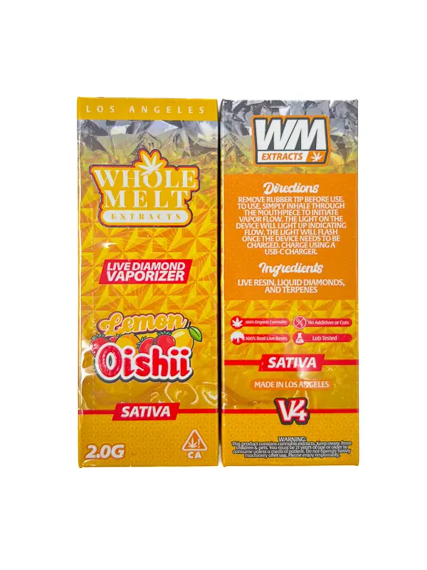 Lemon Oishii Whole Melts Disposable – Hybrid - Official Whole Melt Extracts