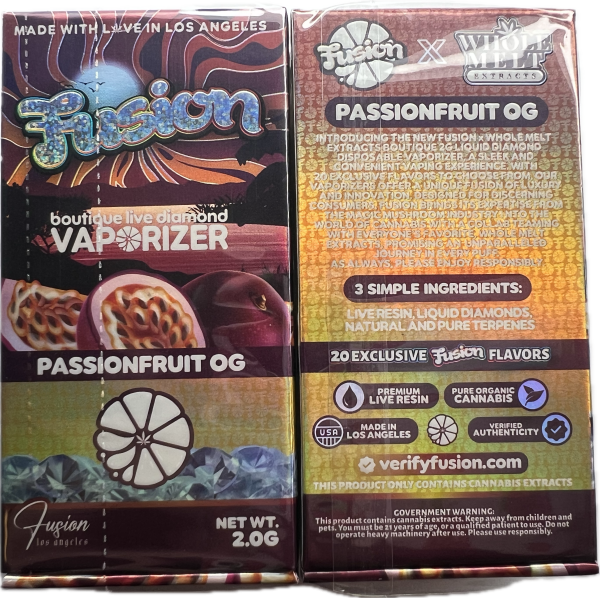 PassionFruit OG Whole Melts x Fusion – 2G Sativa Disposable Vape - Official Whole Melt Extracts