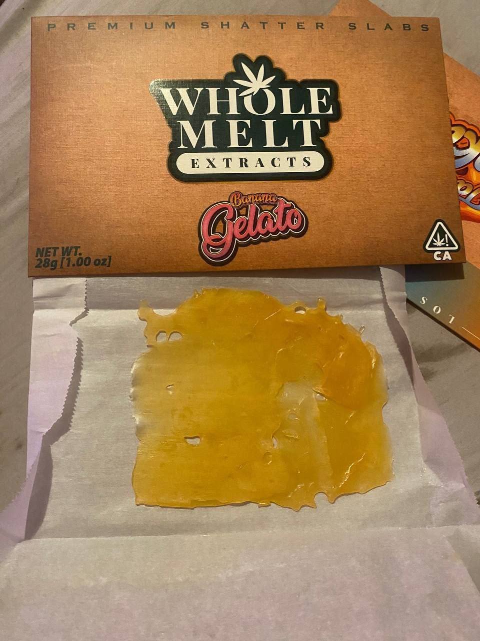Whole Melt Extracts Banana Gelato | Shatter Slabs - Official Whole Melt Extracts